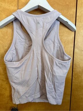 EUC - CRZ YOGA Ribbed seamless Crop Bra tank top light pink Size Large